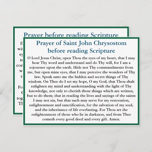 Ortodoxo antes de ler o cartão de script (Frente/Verso)