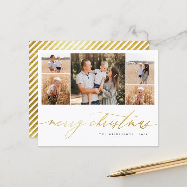 Ortografia Dourada 5 Fotografia Colagem Feliz Nata (Frente/Verso In Situ)