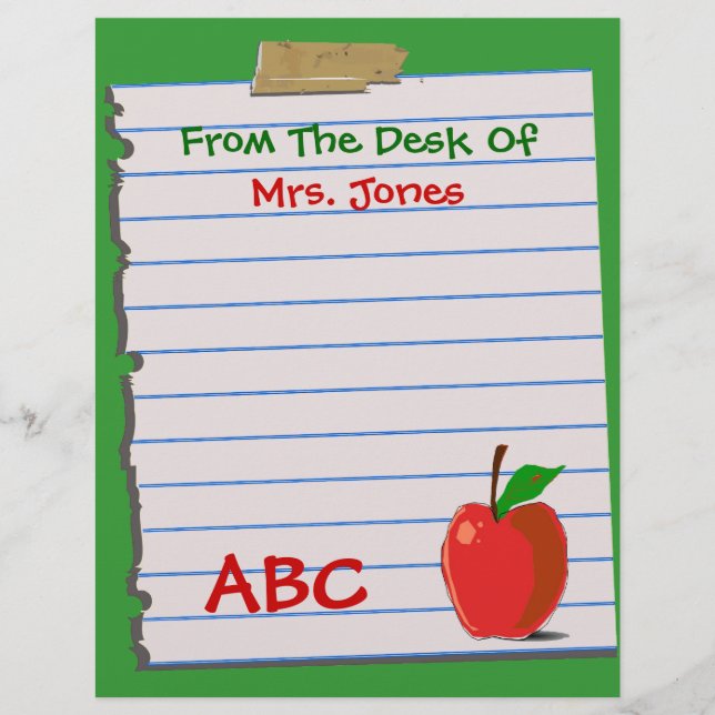 Os 10 melhores Prêmios! Papel de Carta do Professo (Frente)