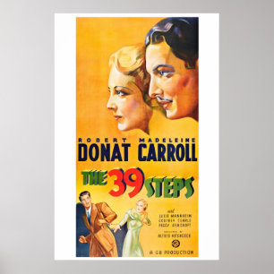 Os 39 passos - Vintage Movie Poster