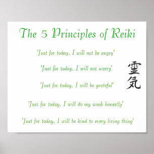 Os 5 princípios de poster de Reiki
