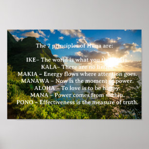 Os 7 Princípios da Poster espiritual de Huna