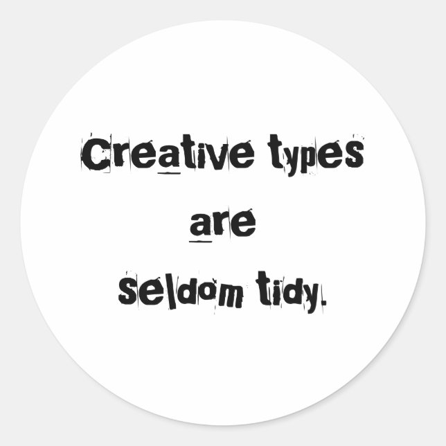 Os adesivos "Creative Types" raramente são "Tidy" (Frente)