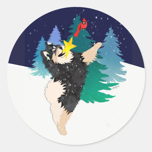 Os adesivos do Lapphund Finlandês Celestial (Frente)