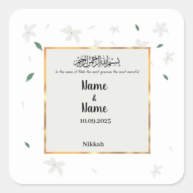 Os adesivos favoritos da Nikkah (Frente)