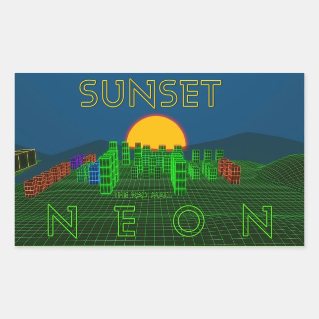Os adesivos "SUNSET NEON" da Rad Mall (x4) (Frente)