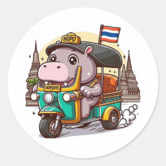 Os adesivos Tuk-Tuk Adventure de Moo Deng