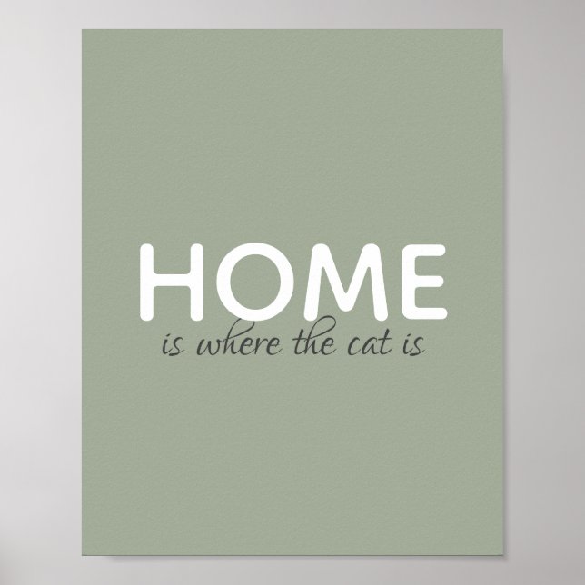 os amantes de gatos citam cinza poster e branco (Frente)