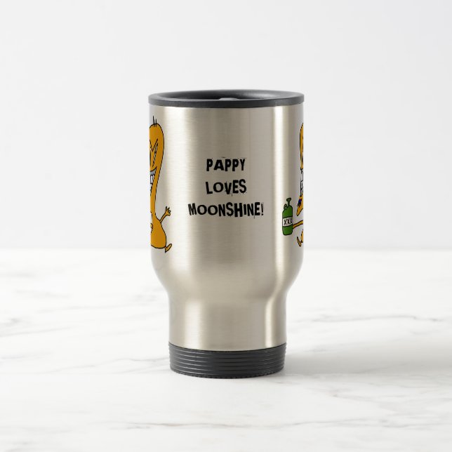 Os amores de Pappy Moonshine a caneca de viagem (Centro)