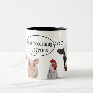 Os animais de fazenda personalizam a caneca