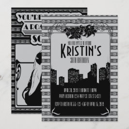 os anos 20, convites de festas de Gatsby