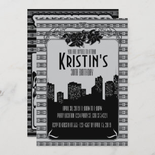 os anos 20, convites de festas de Gatsby