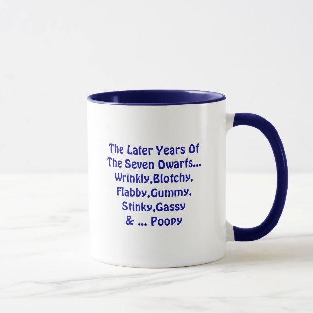 Os anos mais atrasados dos sete anões - caneca (Direita)