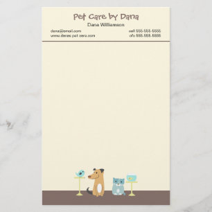 Os artigos de papelaria do baby-sitter do animal