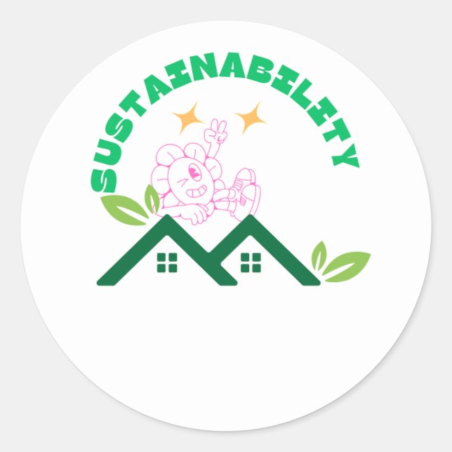 Os autocolantes sustentáveis promovem uma vida res (Frente)