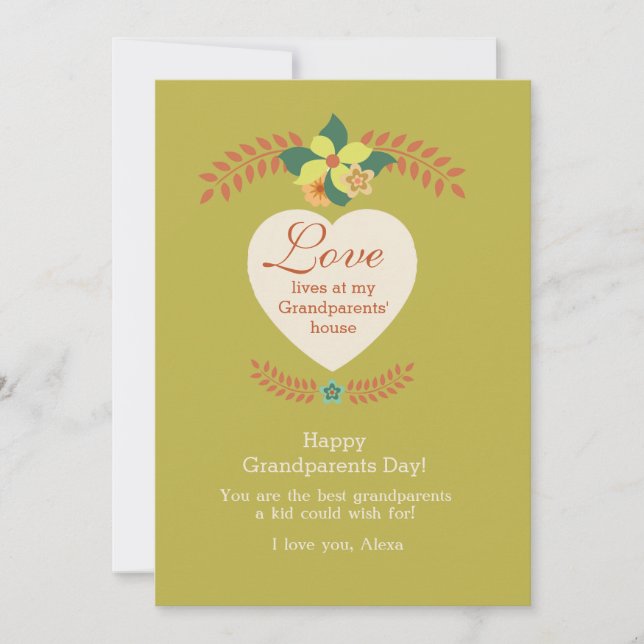 Os Avós São Um Cartão Especial Para Os Avós. (Frente)