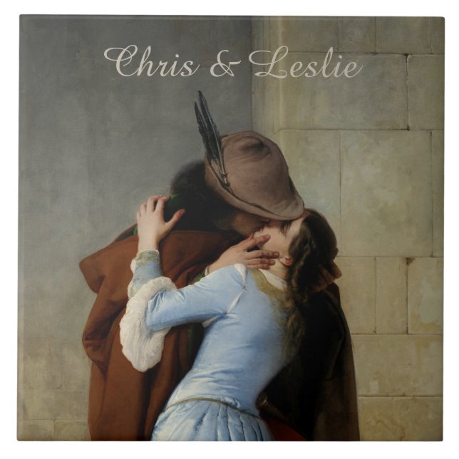 Os azulejos de cerâmica personalizados Beijo/Il Ba (Frente)