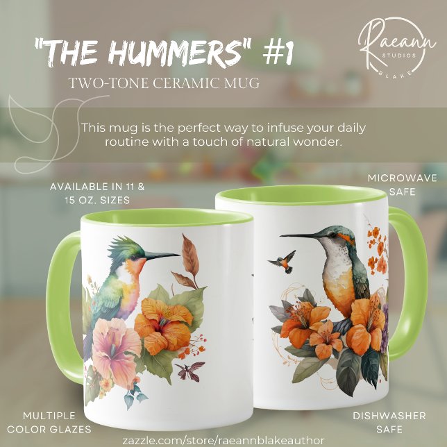 "Os Beija-flores" #1 Caneca de Cerâmica de Beija-f (Criador carregado)