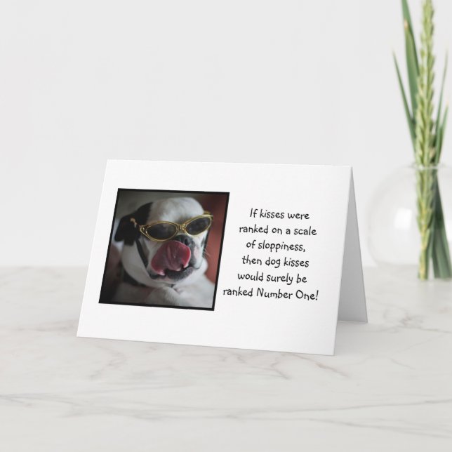 Os beijos do cão obtêm o cartão bom (Frente)