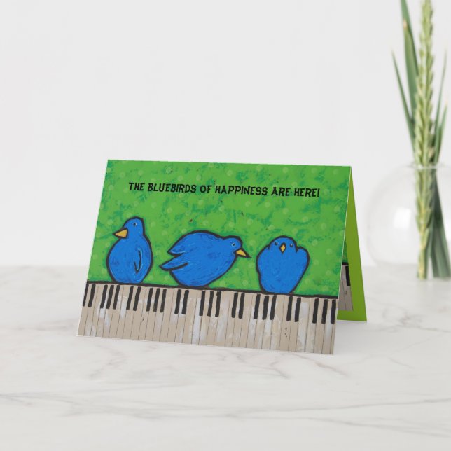 Os bluebirds do cartão da felicidade (Frente)