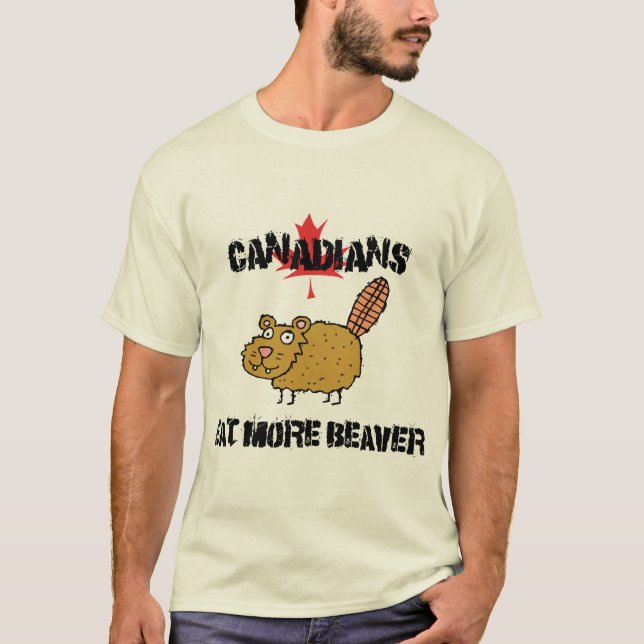 Os canadenses comem mais camisa do castor T (Frente)