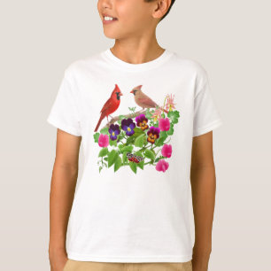 Os cardeais no jardim caçoam o t-shirt