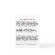 Os cartões de nota do manifesto dos casais