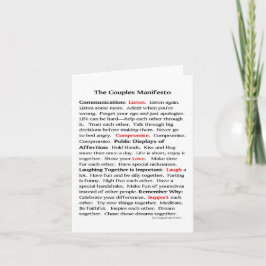 Os cartões de nota do manifesto dos casais