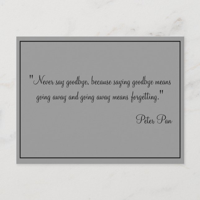 Os cartões nunca dizem adeus (Frente)