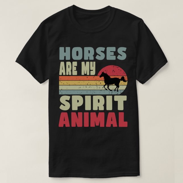 Os Cavalos São O Meu Espírito De Camisa Animal (Frente do Design)