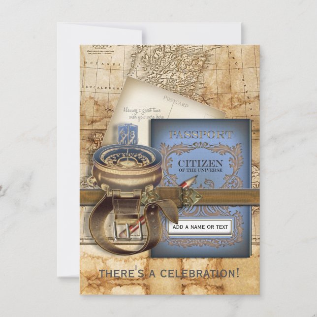 Os convites de festas do meio do viajante (Frente)