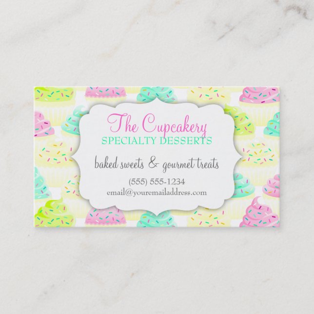 Os cupcakes N polvilham o cartão do disconto do (Frente)