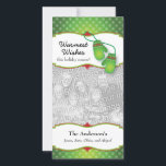 Os desejos os mais mornos com cartões de foto de<br><div class="desc">Este cartão de Natal adorável da foto caracteriza um par de mitenes do inverno e do fraseio: Os desejos os mais mornos esta época natalícia! O fundo é um verde rico com um teste padrão do floco de neve. Personalize este cartão com fotos sentido com seus nomes de foto de...</div>