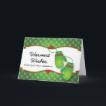 Os desejos os mais mornos com o cartão de Natal<br><div class="desc">Este cartão de Natal bonito caracteriza um par de mitenes e dos desejos os mais mornos do fraseio esta época natalícia! Personalize o texto no interior para caber suas necessidades.</div>