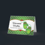 Os desejos os mais mornos com o cartão de Natal<br><div class="desc">Este cartão de Natal bonito caracteriza um par de mitenes e dos desejos os mais mornos do fraseio esta época natalícia! Personalize o texto no interior para caber suas necessidades.</div>