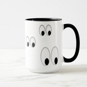 Os desenhos animados Eyes a caneca de café