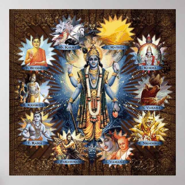 Os Dez Avatares De Lord Vishnu - Poster (Frente)