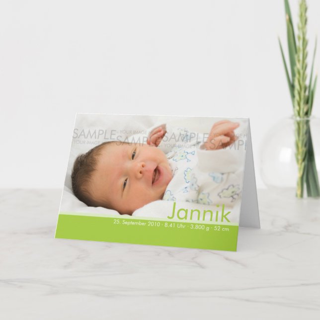 Os doces colorem Geburtskarte - anúncio do bebê (Frente)