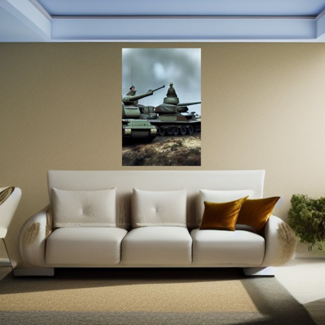 Os dois tanques | AI Art Poster (Criador carregado)