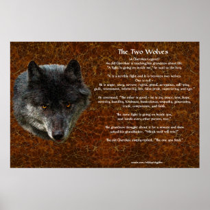 Os dois WOLVES CHEROKEE TALE Art Poster