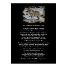 Os dois WOLVES CHEROKEE TALE Art Poster