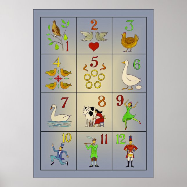 Os Doze Dias da Poster da Canção de Natal (Frente)