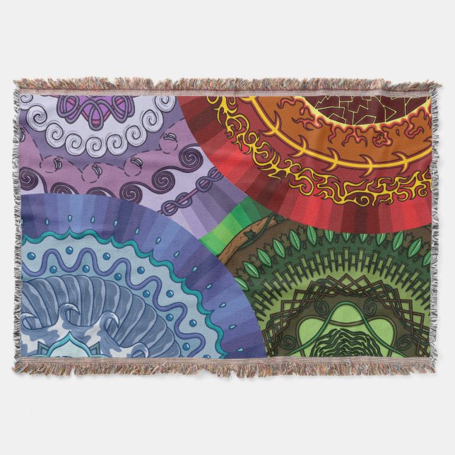 Os elementos mandalas jogam o cobertor (Frente)