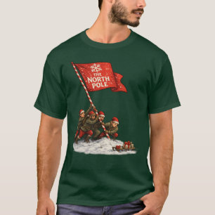 Os Elfos de Papai Noel Plantam a Bandeira do Polo