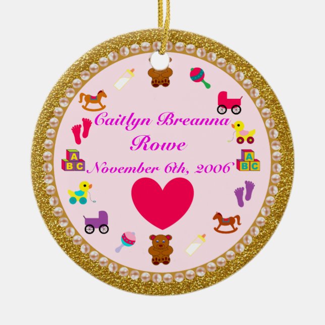 Os enfeites de natal personalizados da neta (Frente)