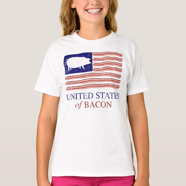 Os Estados Unidos do t-shirt afligido bacon (Frente)