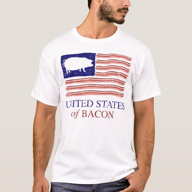 Os Estados Unidos do t-shirt afligido bacon (Frente)