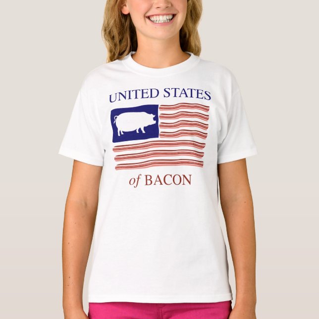 Os Estados Unidos do t-shirt do bacon (Frente)