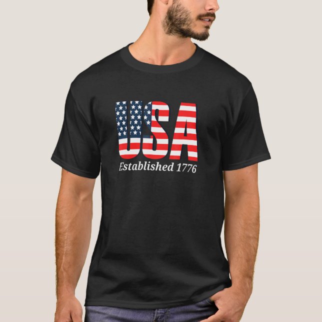 Os Eua Criaram 1776 Camisetas Gráficas Americanas  (Frente)