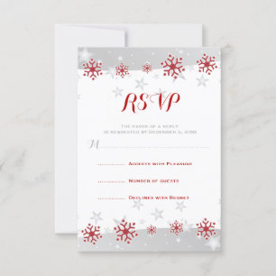 Os flocos de neve vermelhos & o cinza stars RSVP